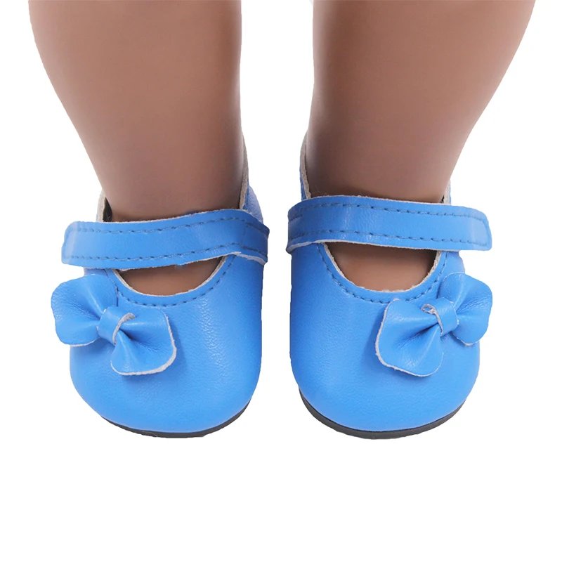 Hot Sale 7cm Bow-knot Doll Shoes For 18Inch American Dolls Pu Leather  Shoes Fit 43cm New Baby 1/3 BJD DIY Dolls Gift