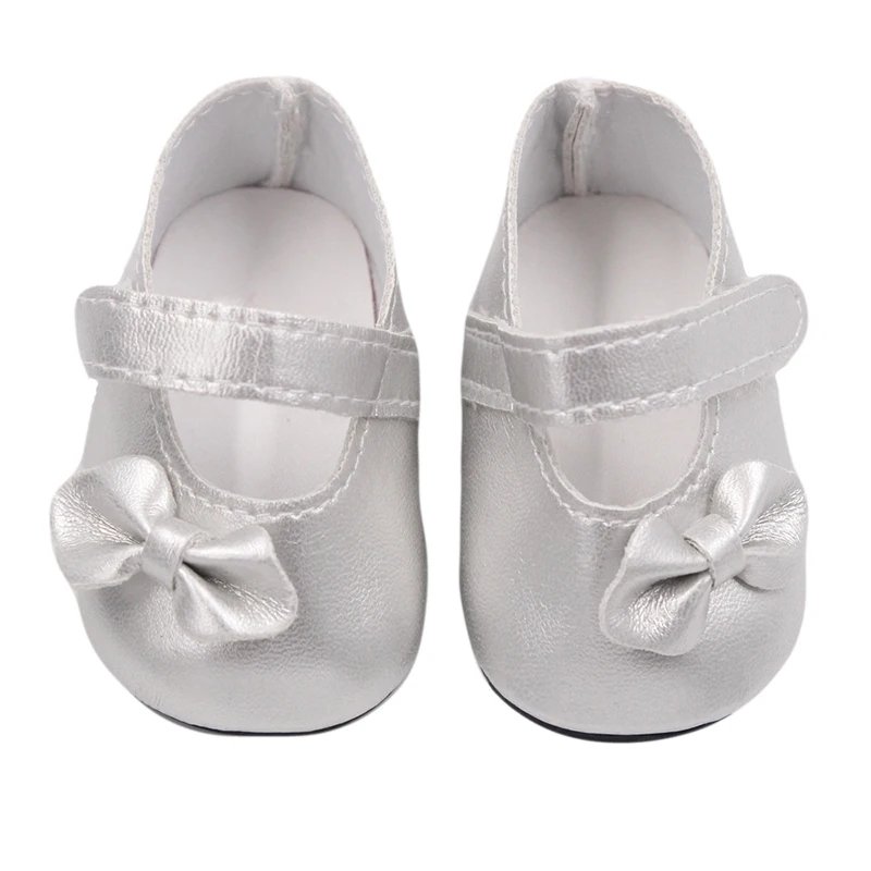 Hot Sale 7cm Bow-knot Doll Shoes For 18Inch American Dolls Pu Leather  Shoes Fit 43cm New Baby 1/3 BJD DIY Dolls Gift