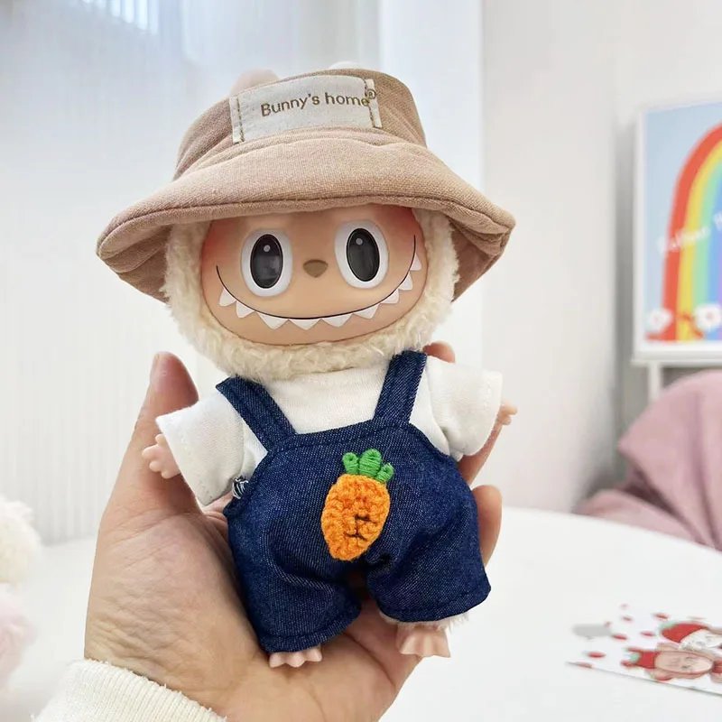 17cm Cute Mini Plush Doll'S Clothes Outfit Accessories For Korea Kpop Exo Labubu Idol Dolls Sweater Hoodie Clothing DIY Kid Gift