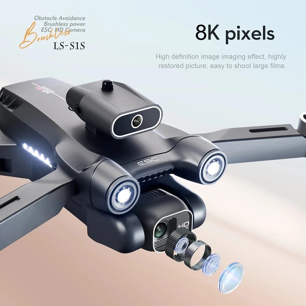 New S1S Mini Drone Profesional 8K HD Camera Obstacle Avoidance Aerial Photography Brushless Foldable Quadcopter New S1S Mini Drone Profesional 8K HD Camera Obstacle Avoidance Aerial Photography Brushless Foldable Quadcopter