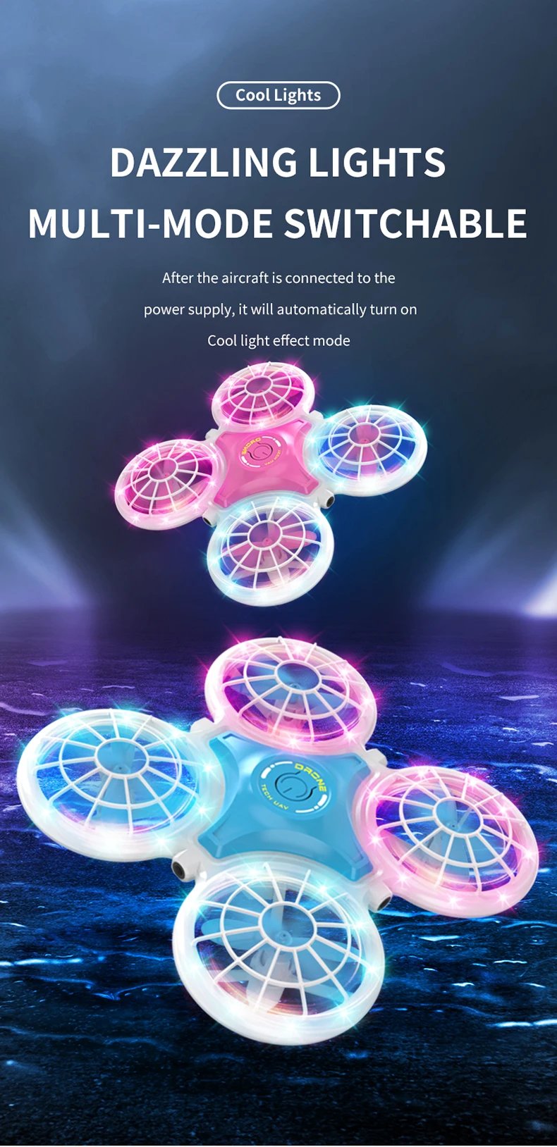 Mini Drone Flash 3D Flip 2.4G 4CH Remote Control Helicopter Altitude Hold Rc Quadcopter Aircraft Kid Toys For Children Christmas