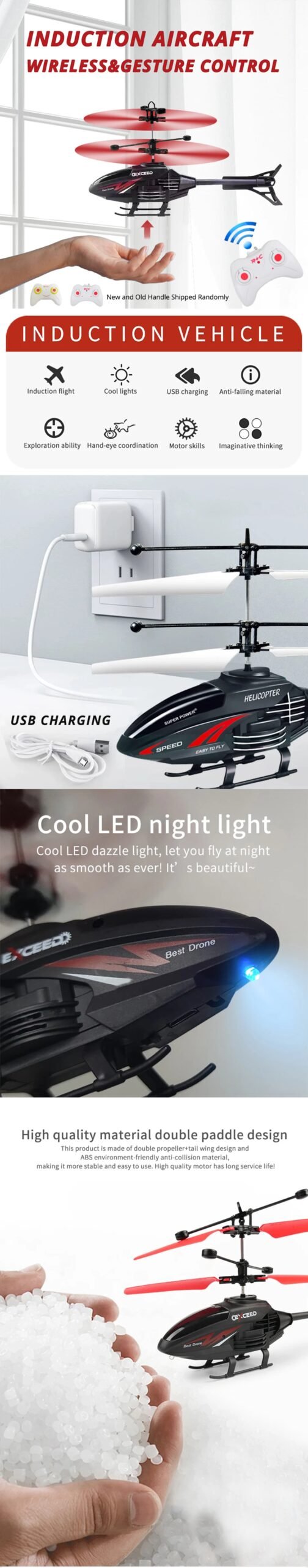 2 Channel Gesture Control Suspension Helicopter RC Remote Induction Aircraft With Charging LED Light Kids Toy for Boys AliExpres