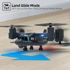 480P Remote Control Helicopter Drone Fighter Uav Land Air Mode Aircraft Brushless Motor Rc Aircraft for Children Kids Plane Toys
