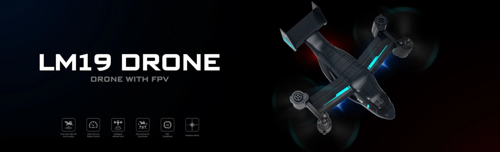 480P Remote Control Helicopter Drone Fighter Uav Land Air Mode Aircraft Brushless Motor Rc Aircraft for Children Kids Plane Toys