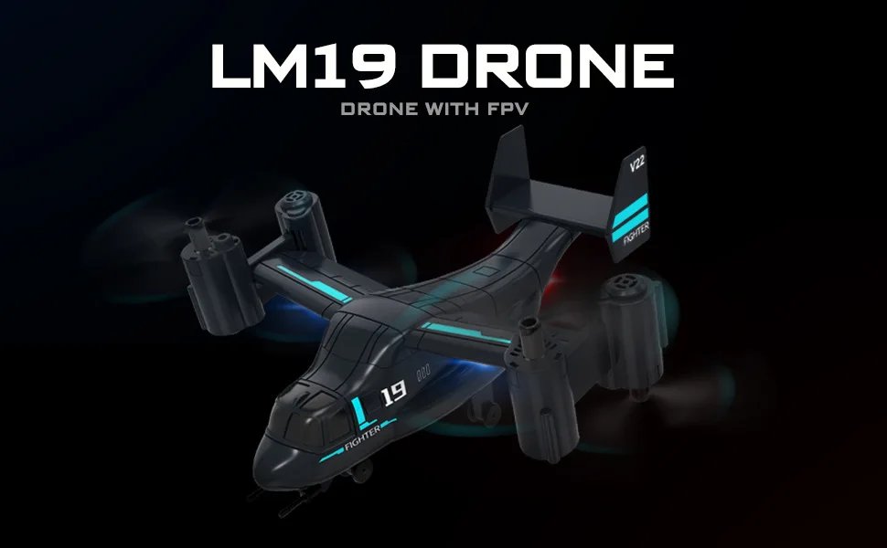 480P Remote Control Helicopter Drone Fighter Uav Land Air Mode Aircraft Brushless Motor Rc Aircraft for Children Kids Plane Toys