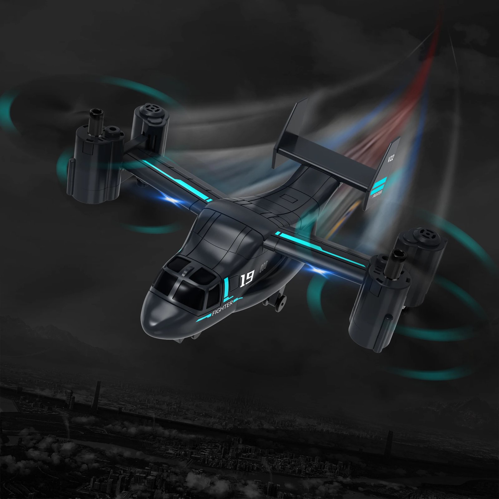 480P Remote Control Helicopter Drone Fighter Uav Land Air Mode Aircraft Brushless Motor Rc Aircraft for Children Kids Plane Toys