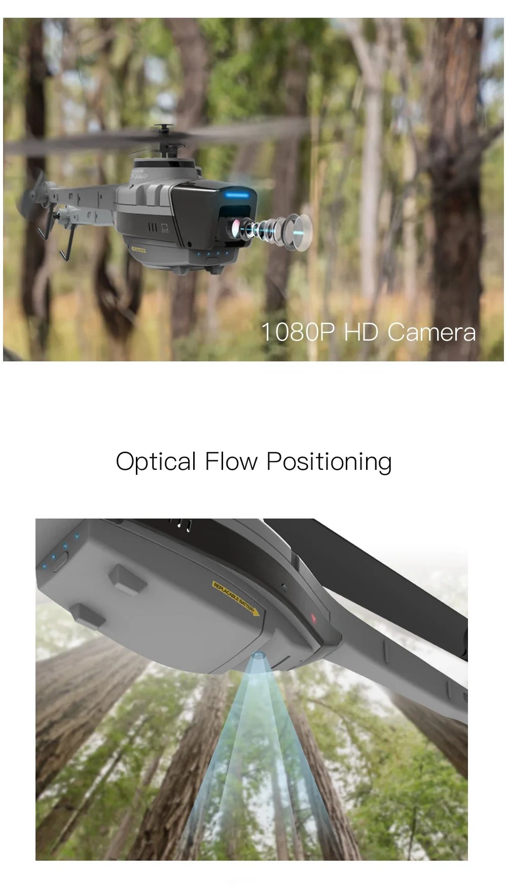 Black Hornet C128 RC Helicopter 4 Propellers 1080P Camera 6 Axis Electronic Gyroscope Air Pressure for Height Vs C186 RC Drone