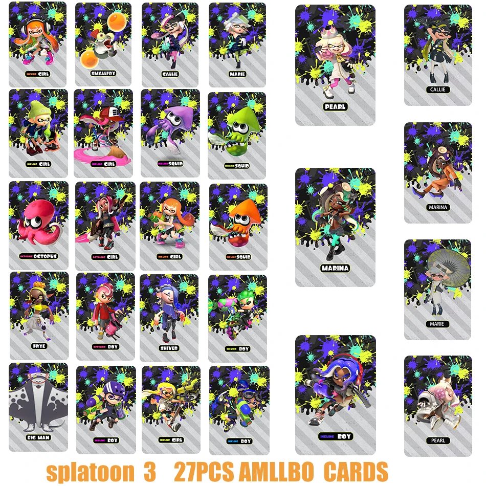 NEW  Zelda Splatoon 3 Amiibos Cards Apply to the Legend of Zelda: Tears of the Kingdo and Splatoon 3 Latest Amiibos Props