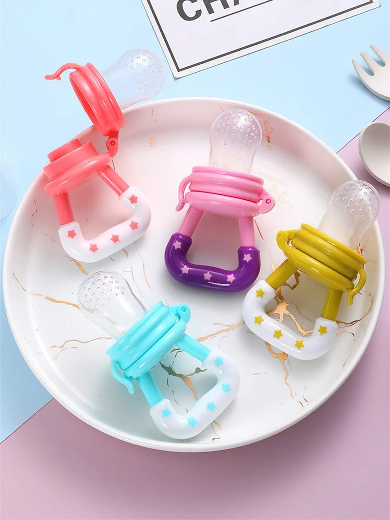 Baby Teether for Teeth Bebe Pacifier Fresh Food Feeder Babies accessories newborn Silicone Rice Cereal Fruit Bottle Squeeze
