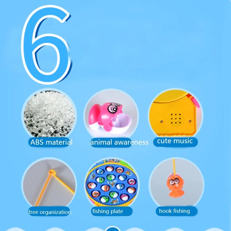 New Kids Fishing Toys Electric Rotating Fishing Play Game Musical Fish Plate Set Magnetic Outdoor Sports Toys for Children Gifts