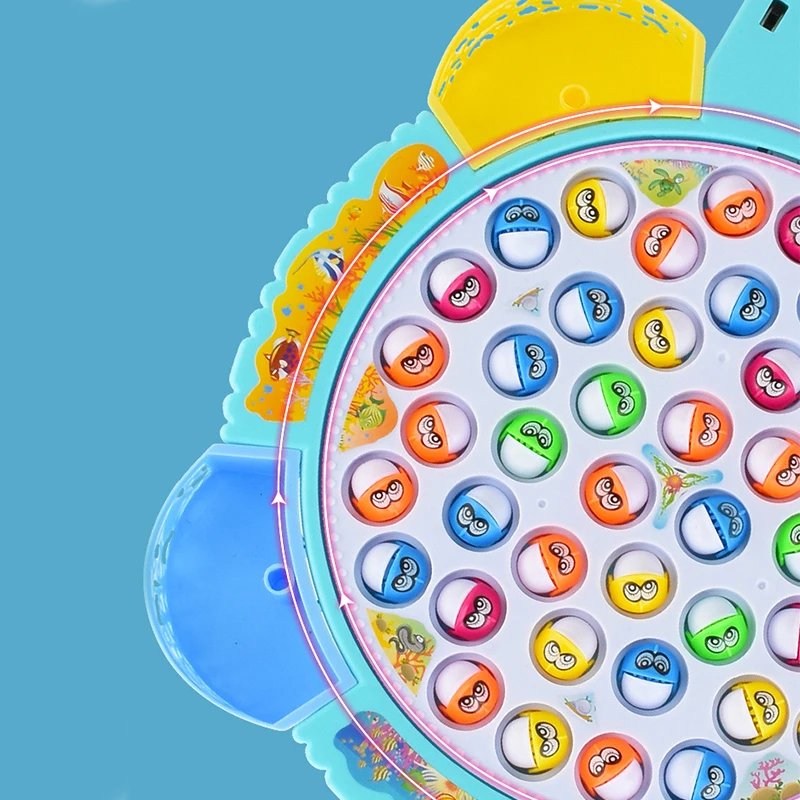 New Kids Fishing Toys Electric Rotating Fishing Play Game Musical Fish Plate Set Magnetic Outdoor Sports Toys for Children Gifts