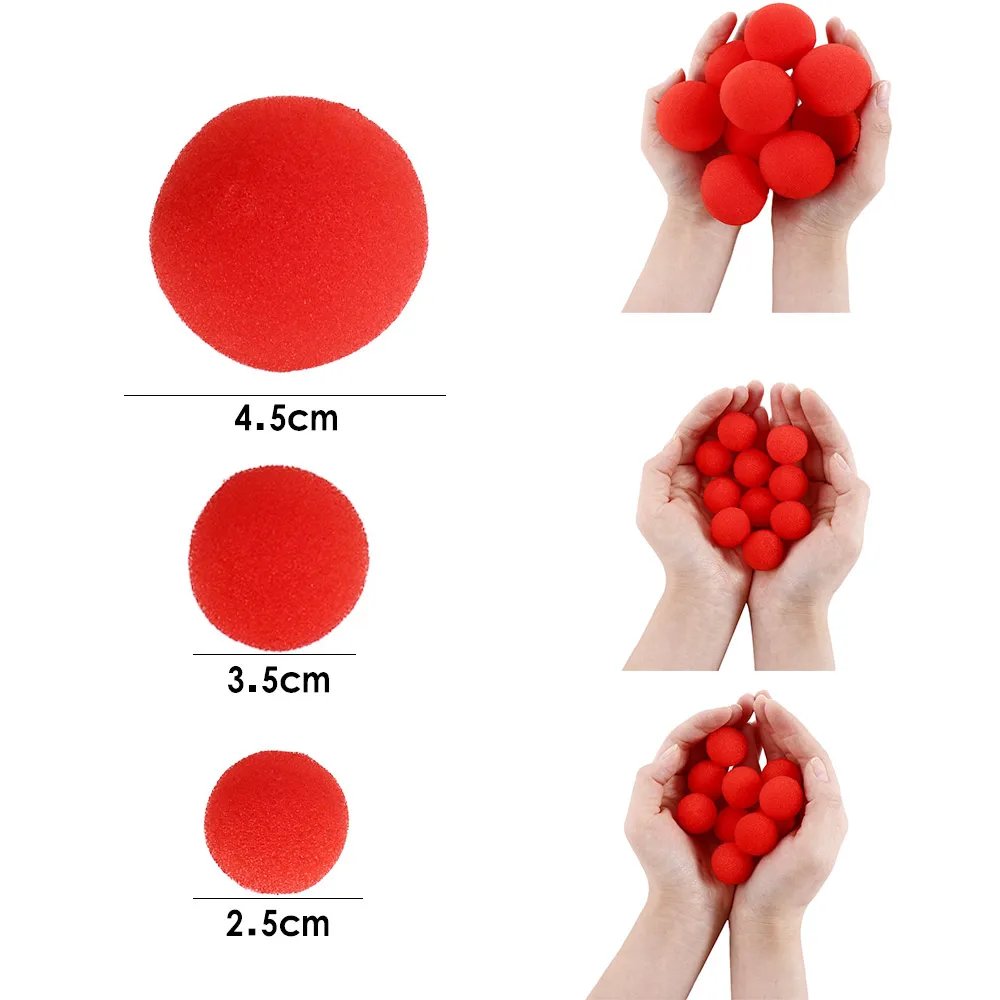 10 PCS 2.5/3.5/4.5cm Finger Sponge Ball Magic Tricks Classical Magician Illusion Comedy Close-up Stage Card Magic Accessories