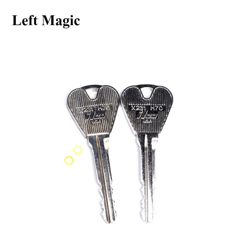 2 Pcs New Magic Trick Toy Folding Key Thru Bottle Or Ring Penetration Magic Trick Props Magic Joke Toy Easy To Play