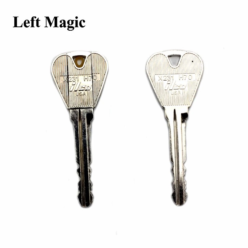 2 Pcs New Magic Trick Toy Folding Key Thru Bottle Or Ring Penetration Magic Trick Props Magic Joke Toy Easy To Play