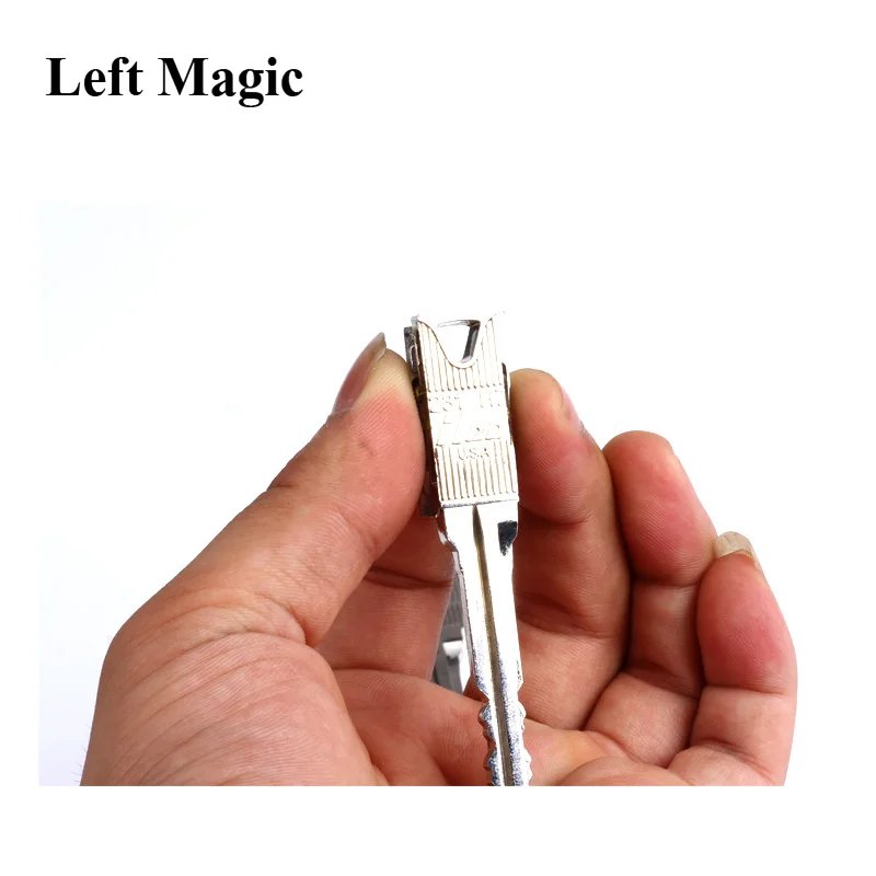 2 Pcs New Magic Trick Toy Folding Key Thru Bottle Or Ring Penetration Magic Trick Props Magic Joke Toy Easy To Play
