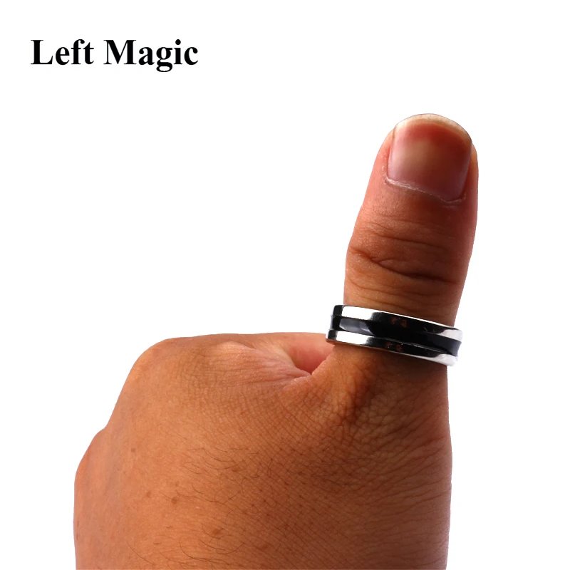 1 Pcs Hot Strong Magnetic Magic Ring Silver And Black Magician Ring Coin Magic Magic Tricks For Magic Show Close Up Magic B1024