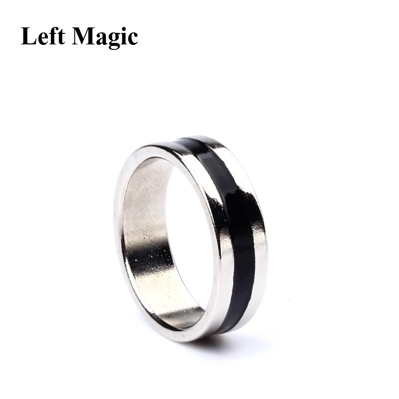 1 Pcs Hot Strong Magnetic Magic Ring Silver And Black Magician Ring Coin Magic Magic Tricks For Magic Show Close Up Magic B1024