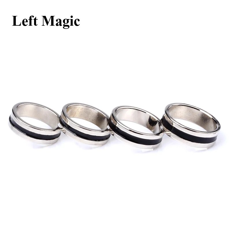 1 Pcs Hot Strong Magnetic Magic Ring Silver And Black Magician Ring Coin Magic Magic Tricks For Magic Show Close Up Magic B1024