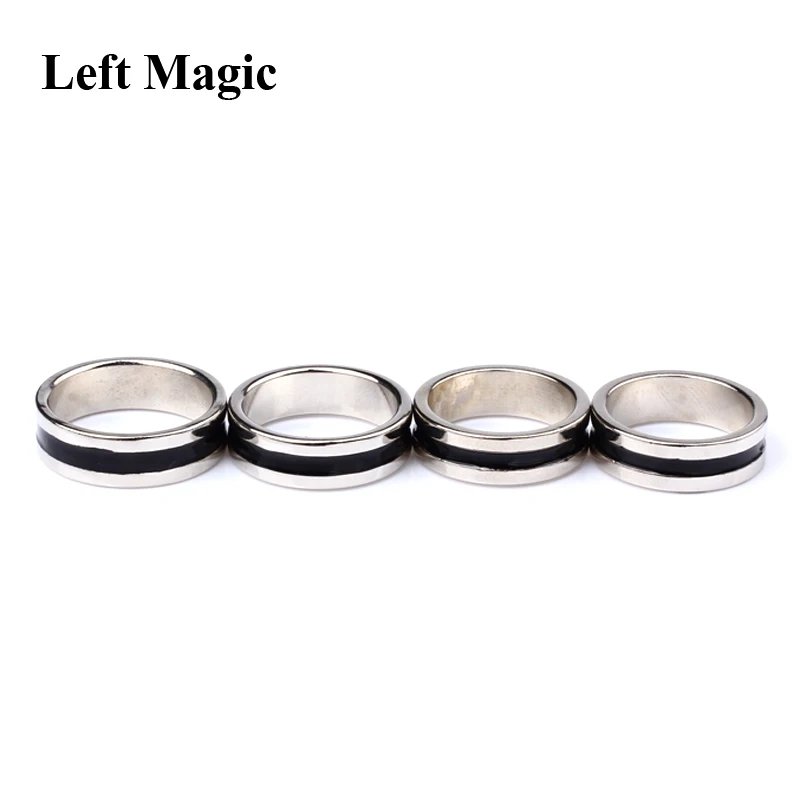 1 Pcs Hot Strong Magnetic Magic Ring Silver And Black Magician Ring Coin Magic Magic Tricks For Magic Show Close Up Magic B1024