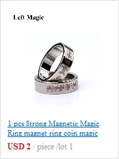 1 Pcs Hot Strong Magnetic Magic Ring Silver And Black Magician Ring Coin Magic Magic Tricks For Magic Show Close Up Magic B1024