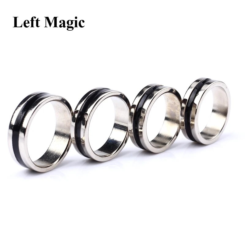 1 Pcs Hot Strong Magnetic Magic Ring Silver And Black Magician Ring Coin Magic Magic Tricks For Magic Show Close Up Magic B1024