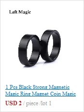 1 Pcs Hot Strong Magnetic Magic Ring Silver And Black Magician Ring Coin Magic Magic Tricks For Magic Show Close Up Magic B1024