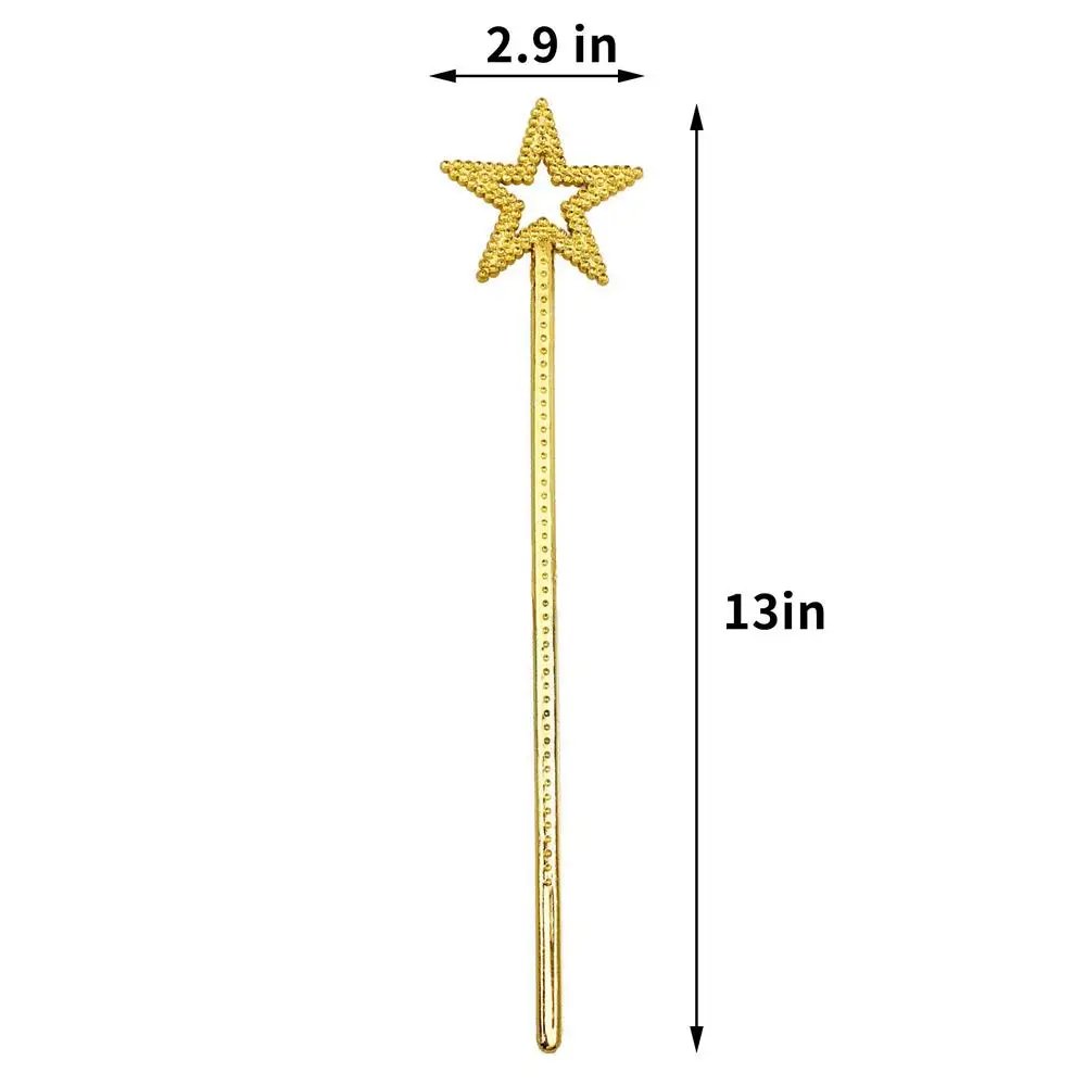 Magic Wand For Kids Golden Silver 13 Inches Star Wand Fairy Princess Angel Wand Sticks For Girls Costume Birthday Party Wedding