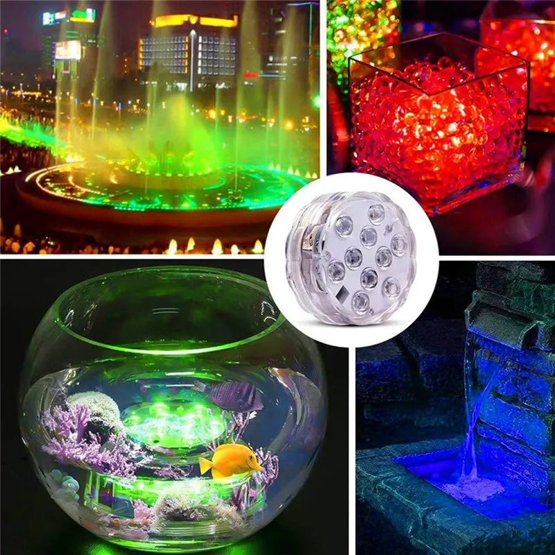 10leds RGB Led Submersible Light Underwater Night Lamp Battery Operated Garden Swimming Pool Light for Wedding Party Vase Bowl 10leds RGB Led Submersible Light Underwater Night Lamp Battery Operated Garden Swimming Pool Light for Wedding Party Vase Bowl