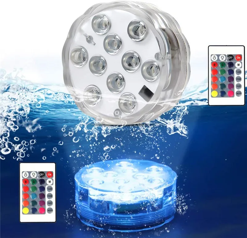 10leds RGB Led Submersible Light Underwater Night Lamp Battery Operated Garden Swimming Pool Light for Wedding Party Vase Bowl 10leds RGB Led Submersible Light Underwater Night Lamp Battery Operated Garden Swimming Pool Light for Wedding Party Vase Bowl