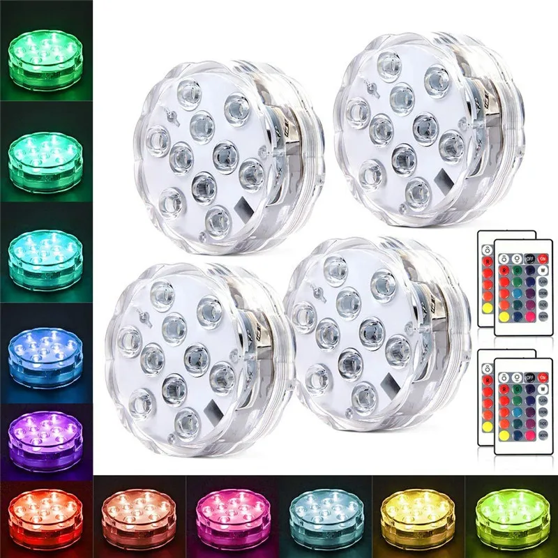 10leds RGB Led Submersible Light Underwater Night Lamp Battery Operated Garden Swimming Pool Light for Wedding Party Vase Bowl 10leds RGB Led Submersible Light Underwater Night Lamp Battery Operated Garden Swimming Pool Light for Wedding Party Vase Bowl