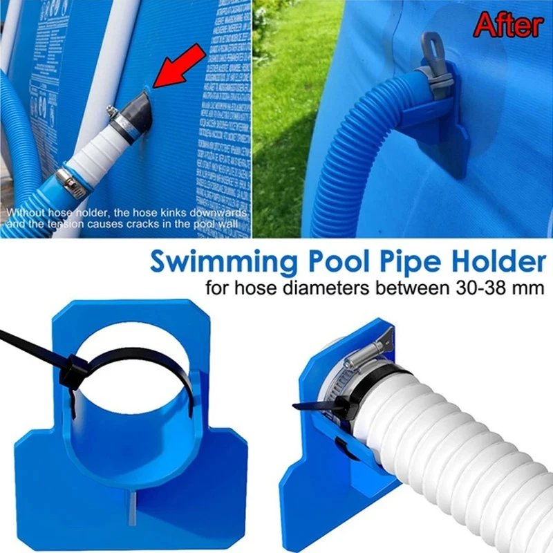 Swimming Pool Pipe Holder Mount Supports Pipes 30-38mm for Intex Bestway Ground Hose Outlet with Cable Tie piscinas kids adults
