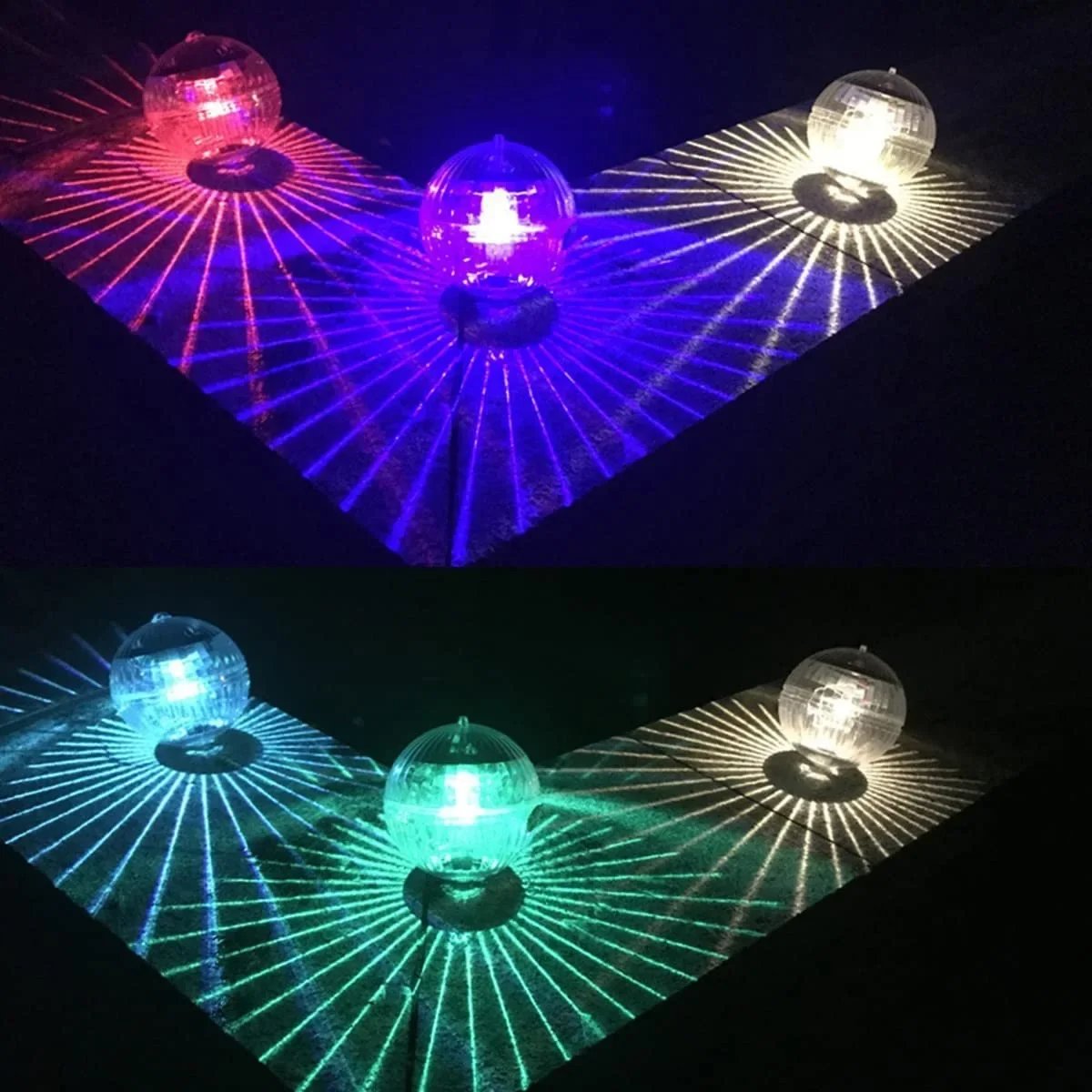 Led Solar Floating Lamp Swimming Pool Ball Solar Panel Powered Pond Drift Waterproof Glow Show Disco Color Changing Light