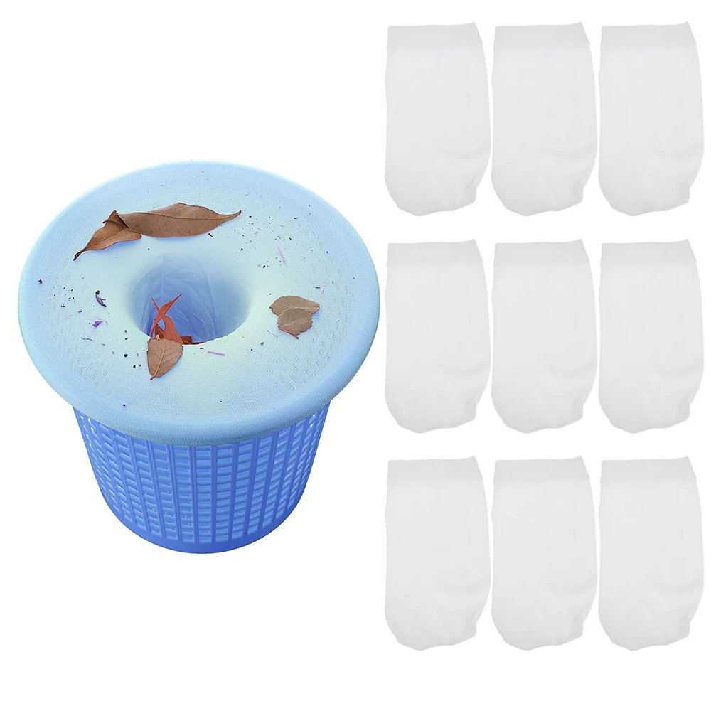 10 Pack Skimmer Sock Basket Filter Pool Skimmer Socks Cleans Debris Leaves Basket Filters Fish Tank Mesh Bag Round Mesh Filter