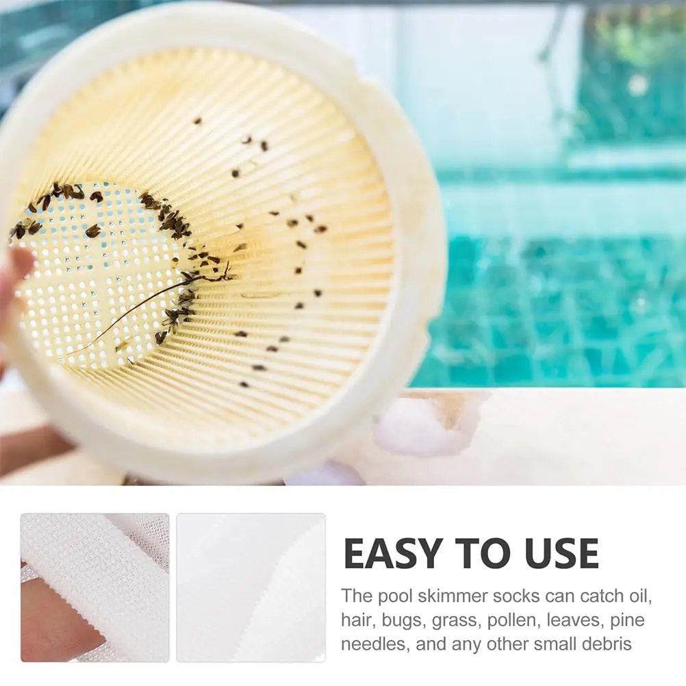 10 Pack Skimmer Sock Basket Filter Pool Skimmer Socks Cleans Debris Leaves Basket Filters Fish Tank Mesh Bag Round Mesh Filter