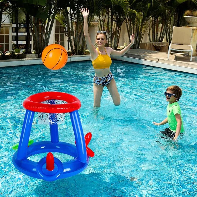 Outdoor Swimming Pool Beach accessories Inflatable Ring Throwing Ferrule Game Set Floating Pool Toys Beach Fun Summer Water Toy