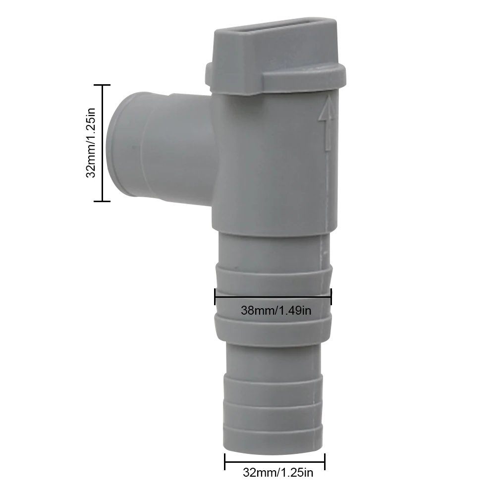 PVC Pool Filter Pump Adapter Durable 32mm Pool On/Off Plunger Valve Sealed Replacement for Outdoor Equipment Parts