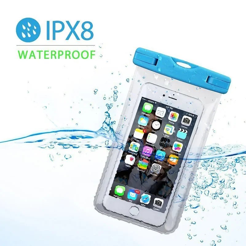 Waterproof Phone Pouch Drift Diving Swimming Bag Underwater Dry Bag Case Cover For Phone Water Sports Beach Pool Skiing 6 inch