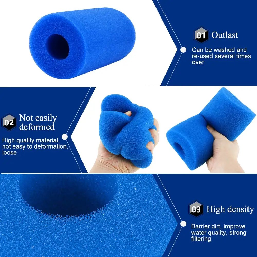Swimming Pool Foam Filter Sponge Reusable Biofoam Cleaner Water Cartridge Intex Type Swimming Pool Accessories piscina piscine Swimming Pool Foam Filter Sponge Reusable Biofoam Cleaner Water Cartridge Intex Type Swimming Pool Accessories piscina piscine