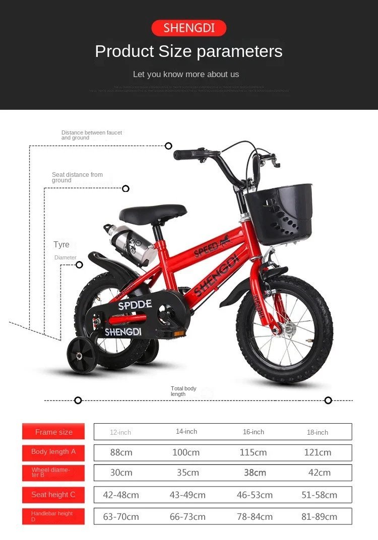 Cross Life Children's Bicycle 12/14/16 Inch Boys And Girls Baby Stroller Children's Bicycle Primary School Students' Bicycle New