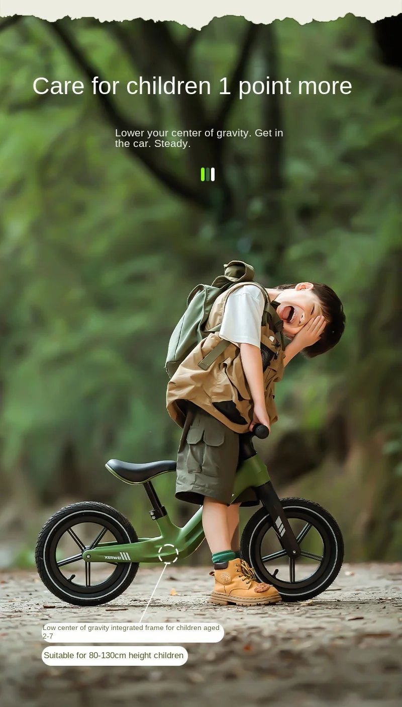 Grylls Children's balance bike sliding bike 2-wheel pedal free baby walking bike male and female children's sliding bike hot new