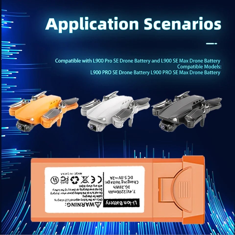 LYZRC L900 Pro SE Max Drone Battery 7.4V 2200mAh Rechargeable Li-pol Cells for Professional RC Quadcopter Uav Parts Accessory