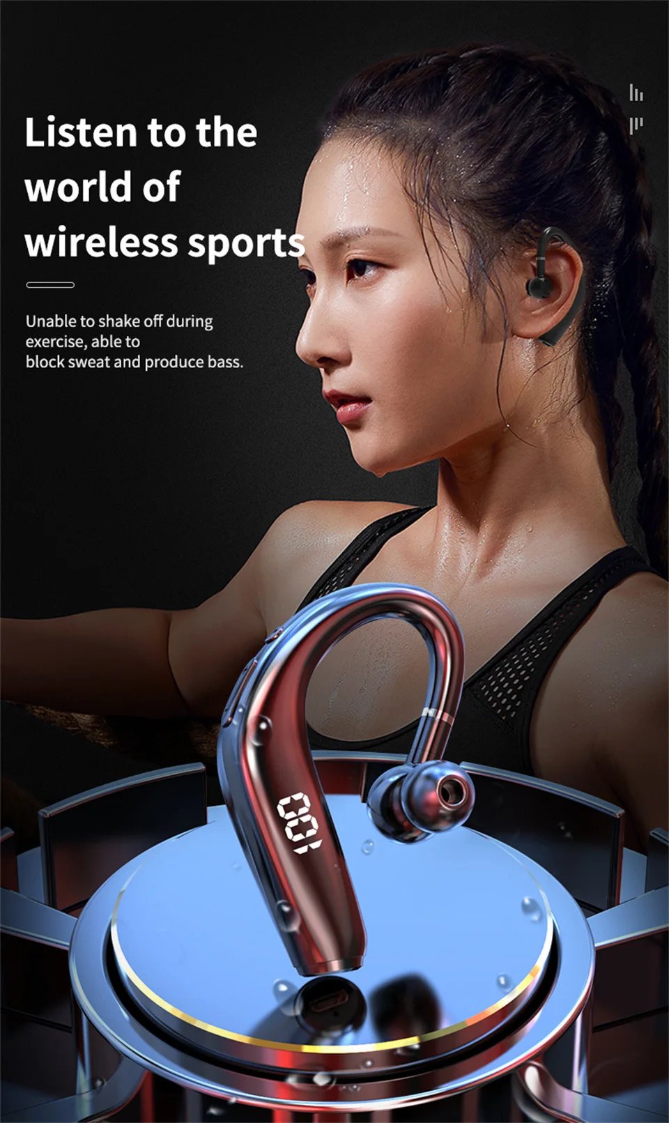 Wireless Bluetooth Headphones With Microphone Earphones Handsfree Noise Canceling Headset For Talking Business Audifonos Driving