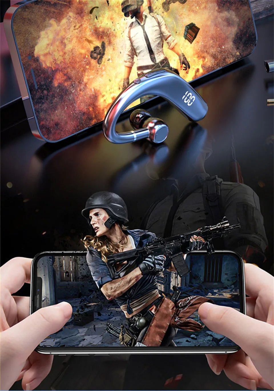 Wireless Bluetooth Headphones With Microphone Earphones Handsfree Noise Canceling Headset For Talking Business Audifonos Driving