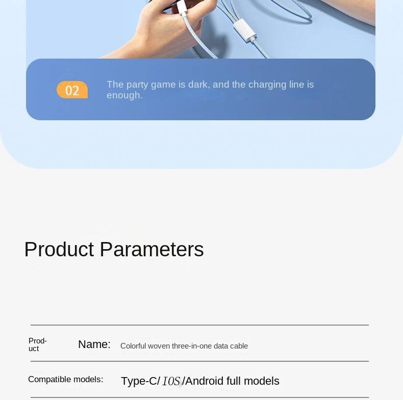 3 In 1 Fast Charging Cable 100W For Xiaomi iPhone Poco Micro USB Type C Charger Cable Cord Multiple Usb C Charging Wire Line