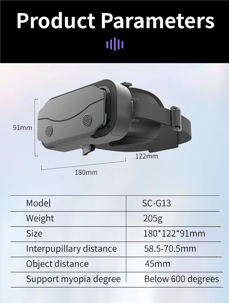 G13 VR Glasses VR Smart Glasses Headset Smart Glasses Helmet Video Game Binoculars For 5-7 Inches Smartphone VR Helmet
