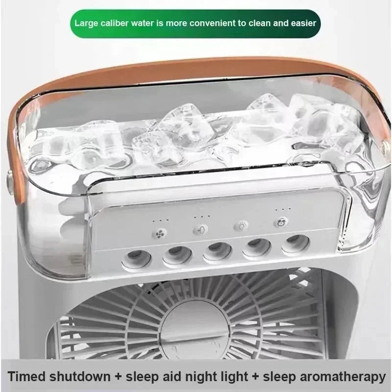 Purchase limit 1 piece New 3 In 1 Fan AIr Conditioner Household Mini Air Cooler LED Night Light Portable Humidifier Air Adjustment Fan Office Home Fan