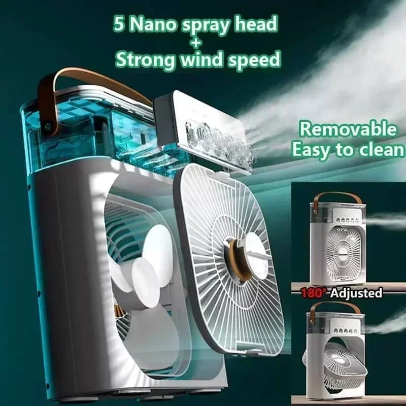 Purchase limit 1 piece New 3 In 1 Fan AIr Conditioner Household Mini Air Cooler LED Night Light Portable Humidifier Air Adjustment Fan Office Home Fan Purchase limit 1 piece New 3 In 1 Fan AIr Conditioner Household Mini Air Cooler LED Night Light Portable Humidifier Air Adjustment Fan Office Home Fan