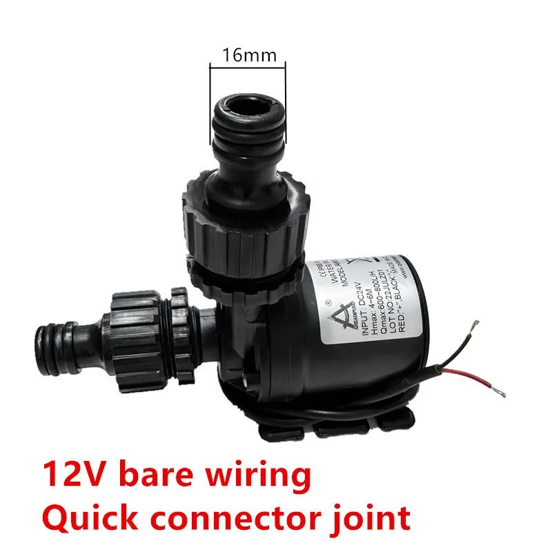 Purchase limit 1 piece Water Pump 12v High Pressure Ultra Quiet Solar DC 24V Lift 5M 800L/H Brushless Motor Submersible Water Pumps Quick Break Joint