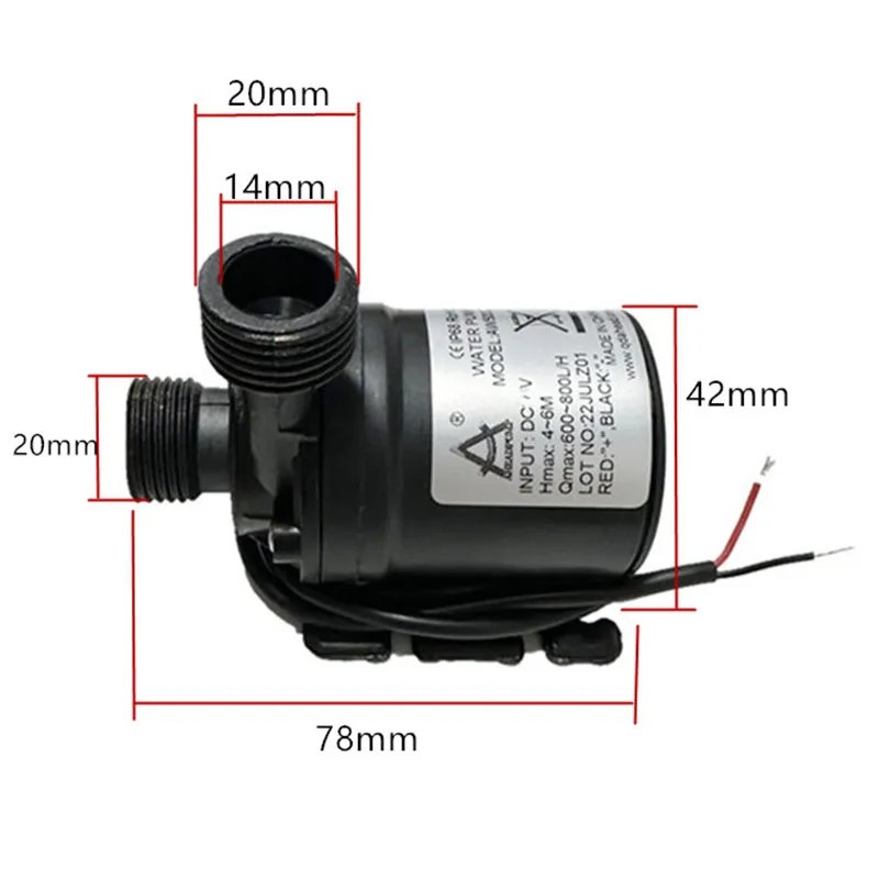Purchase limit 1 piece Water Pump 12v High Pressure Ultra Quiet Solar DC 24V Lift 5M 800L/H Brushless Motor Submersible Water Pumps Quick Break Joint