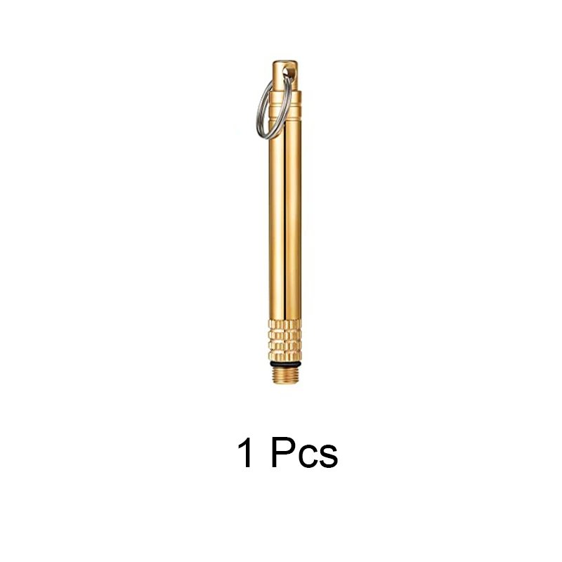 Portable Titanium Toothpicks Pocket Toothpicks Keychain Brass with Metal Toothpick Holder for Outdoor Picnic Camping Accessories